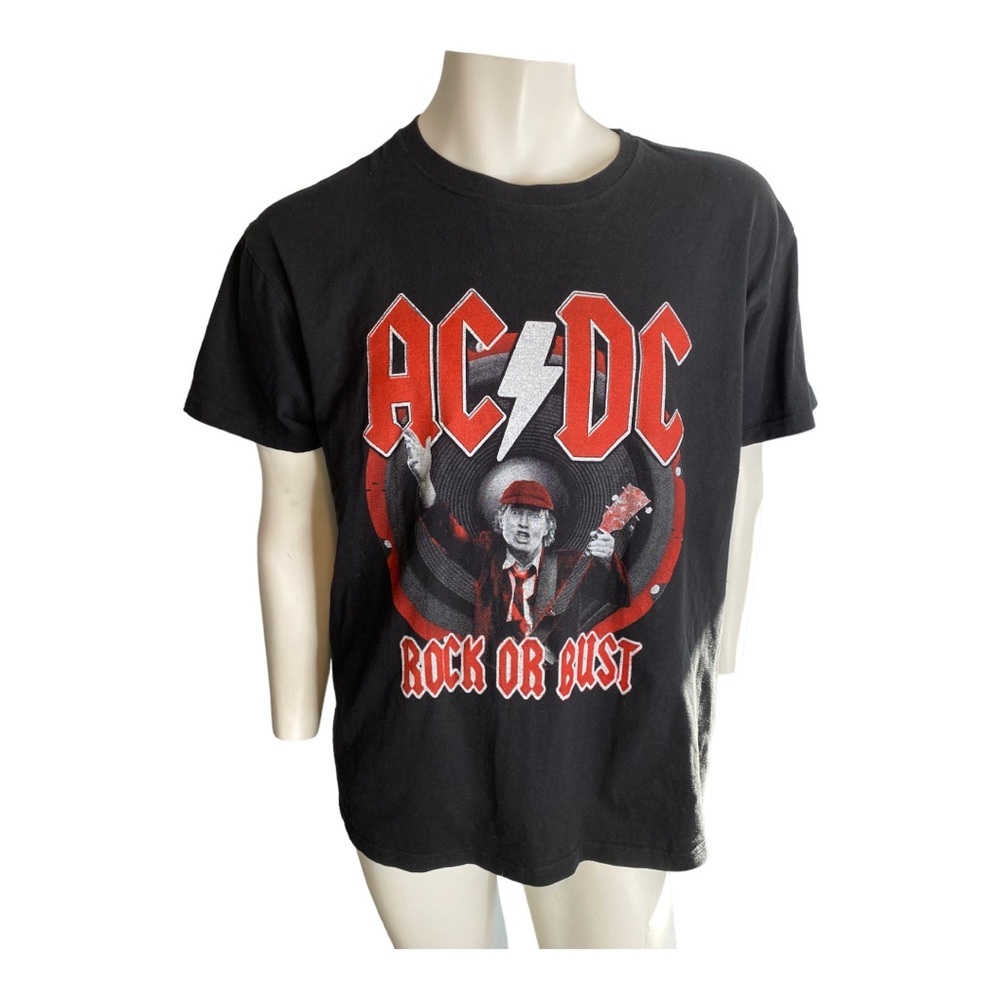 Bombay AC/DC Rock or Bust 2015 Concert  Black Mens T-shirt Size XL